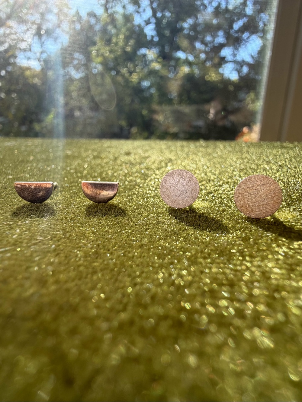 Sterling Silver Geometric Moon Earrings